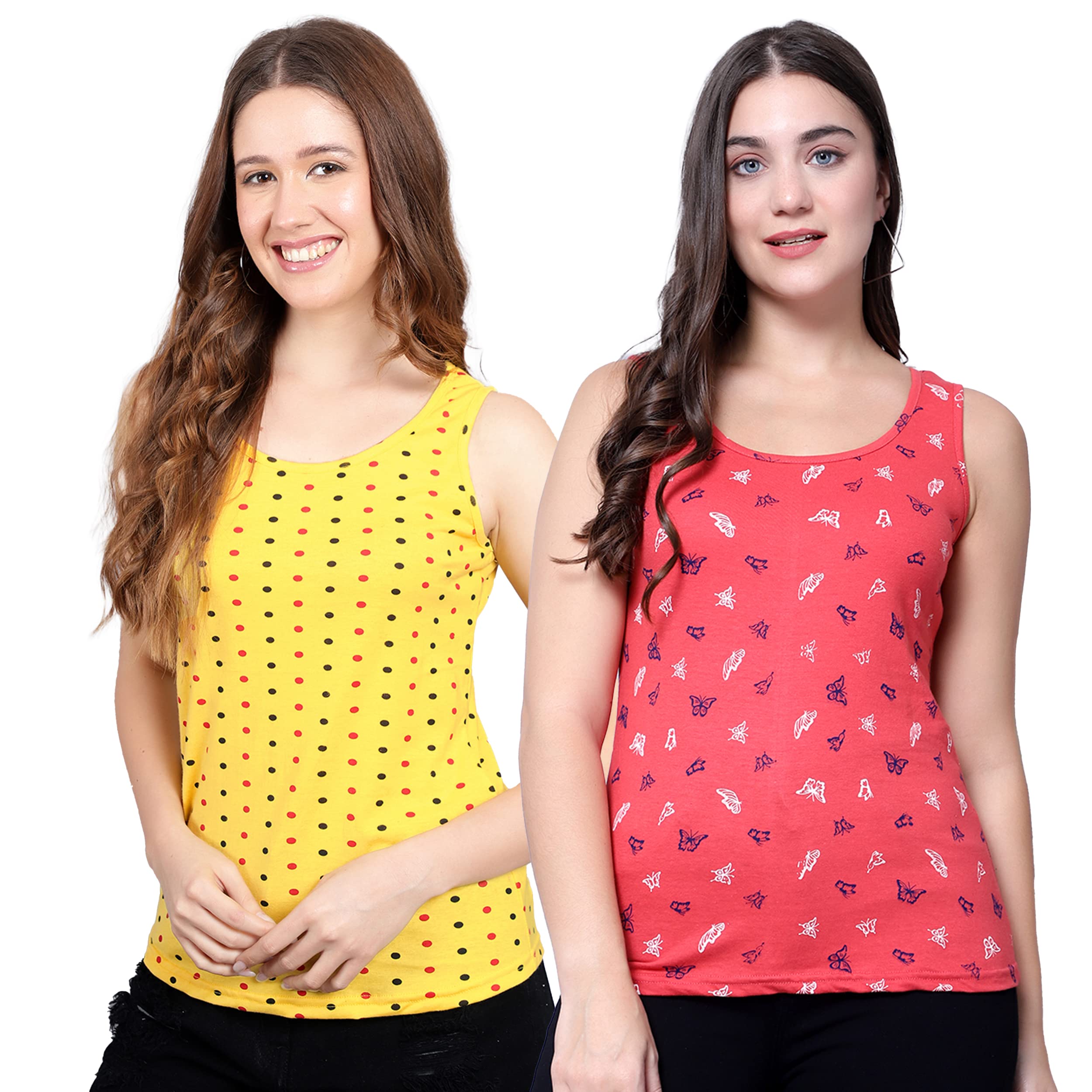 diaz Women's Super Combed Cotton Fabric Slim Fit Printed Tank Top(Pack of 2)-picture-16