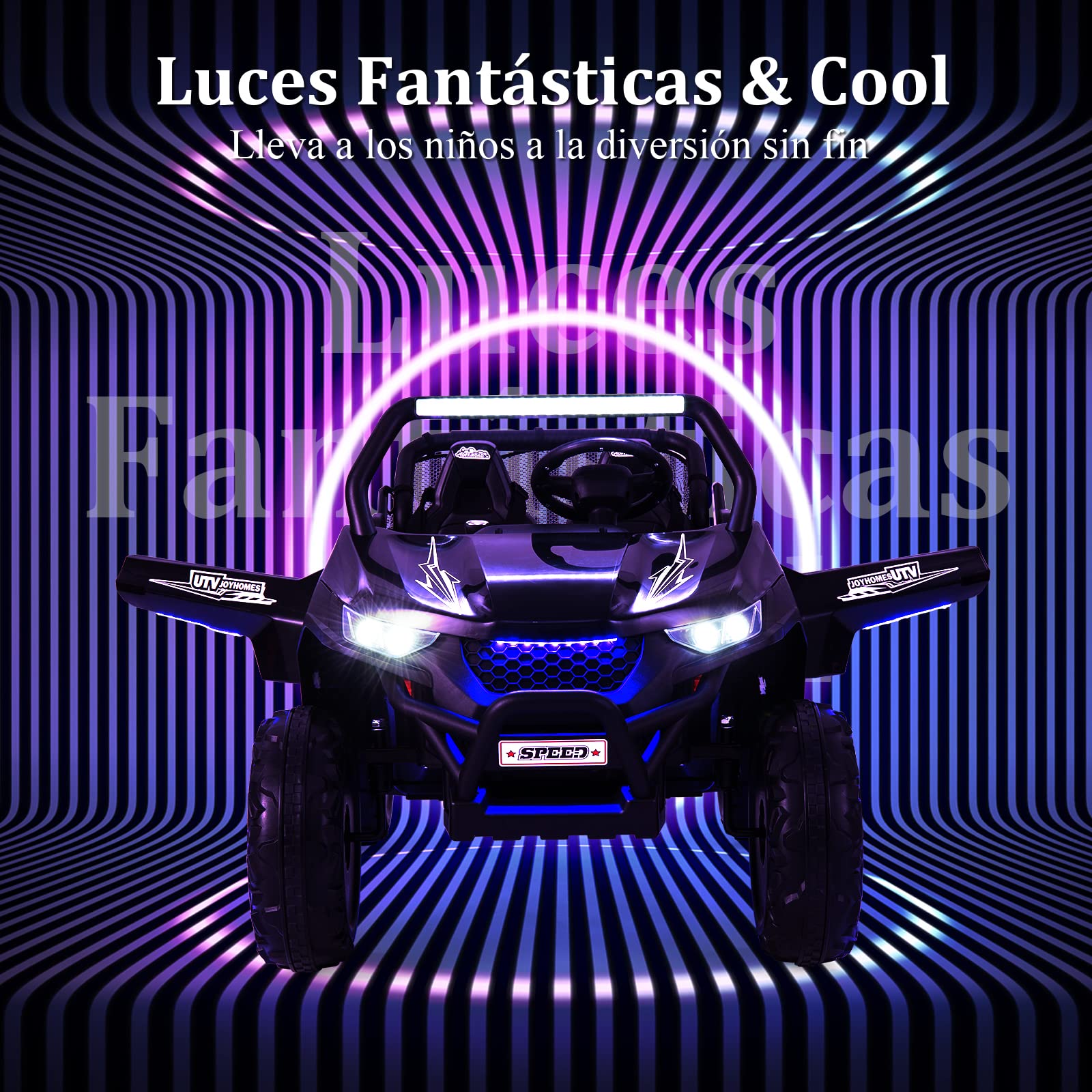 COSTWAY Coche Eléctrico para Niños con 2 Plazas UTV, 12 V Vehículo Todoterreno Eléctrico con Control Remoto 2.4G, Función de Arranque Lento, Faros y Luce, Música, para Niños de 3 a 8 Años