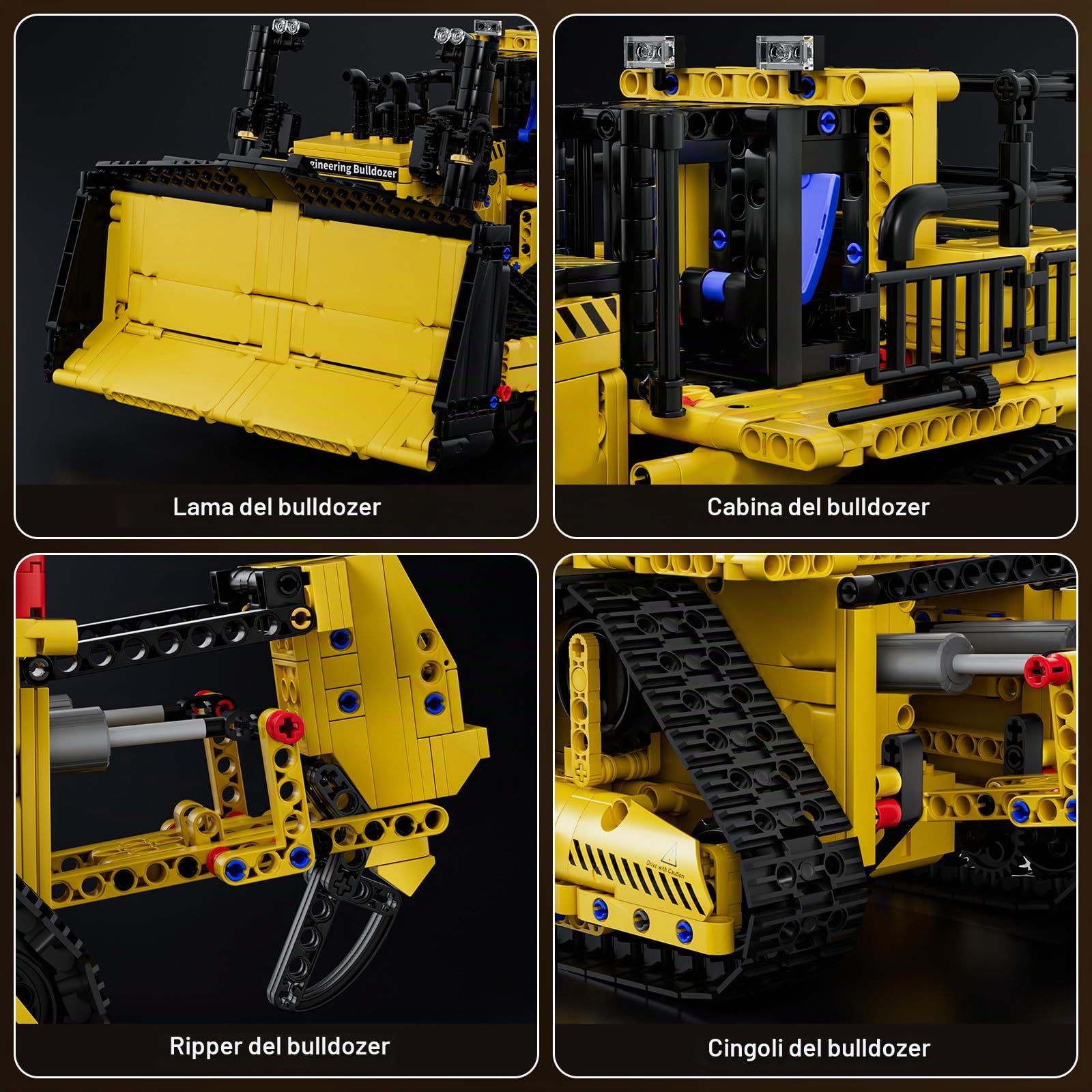 Mould King 15071 Tecnologia Bulldozer Telecomandato Costruzioni Per Camion Costruzione Gru Giocattolo Veicolo Da Costruzione Morsetto Blocchi Con Motore Per Adulti (1508 Pezzi)