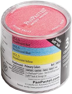 Colorfin PPPRLSET-30033 PanPastel Pearlescent Primary Artist Pastels Set, 9ml, Red, Blue and Yellow