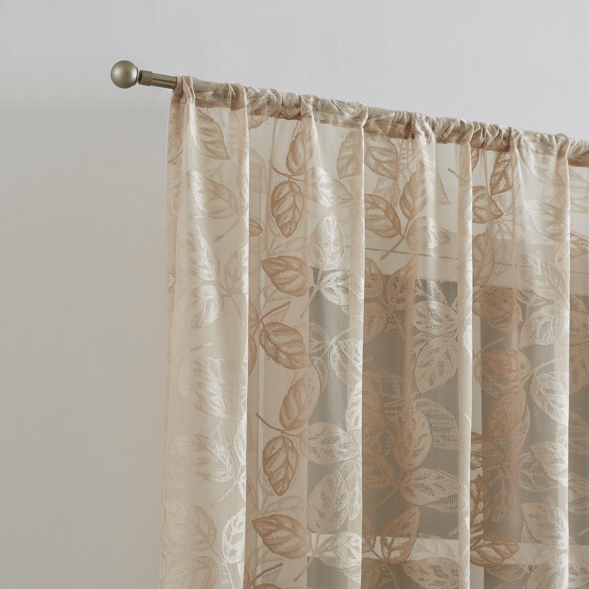 LINENZONE Spitzenvorhänge Rustikal Weiß – 137x160 Cm, Landhausstyle Für Küche & Wohnzimmer