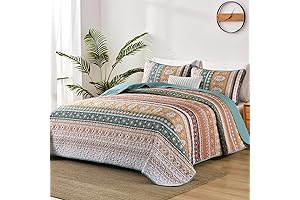 Exquisite Boho Queen-Size Quilt Set for a Vibrant and Cozy Retreat