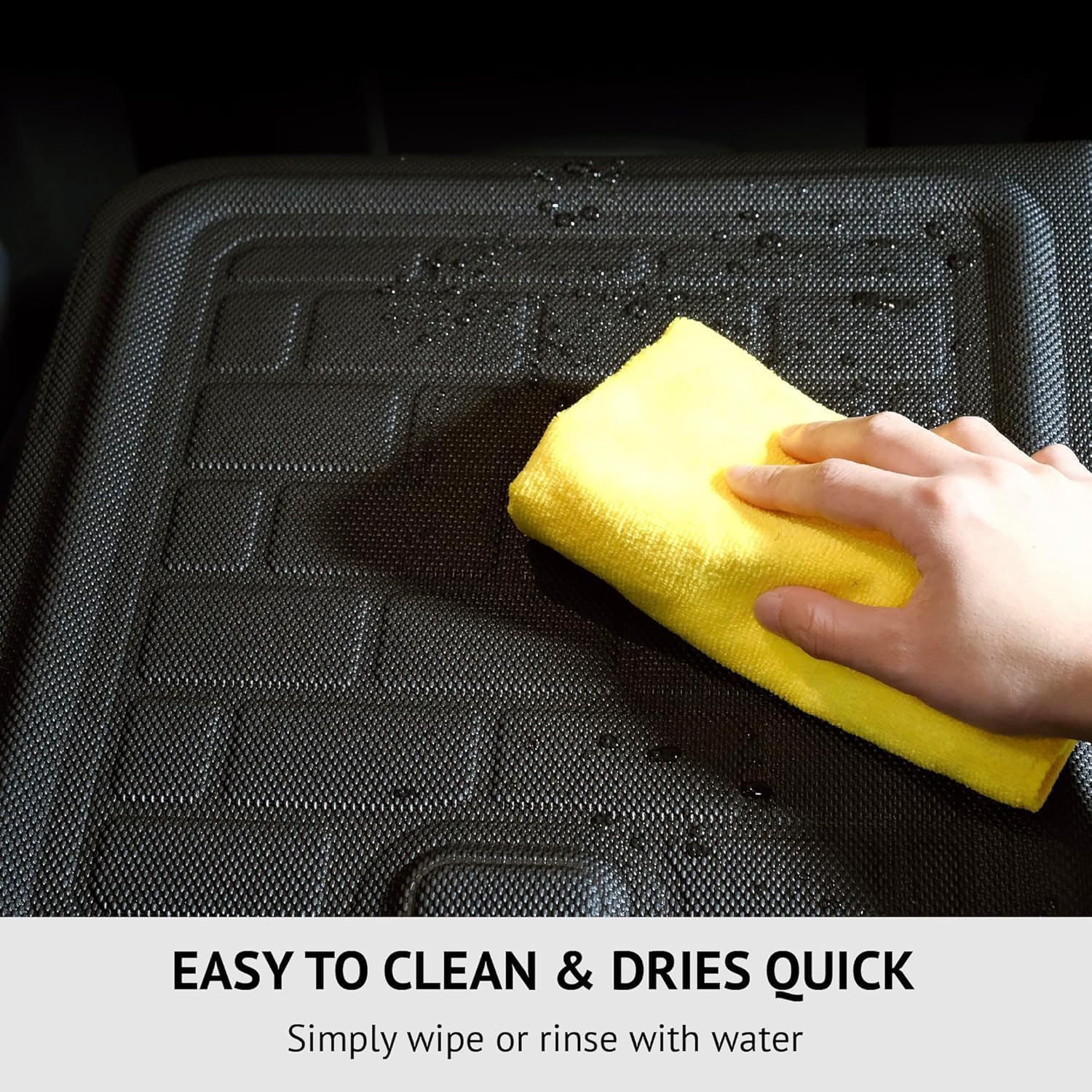 3D MAXpider Custom Fit Kagu Floor Mat (Black) Compatible with Tesla Model X 5 & 7-Seat 2022-2026 - Seatback Protector