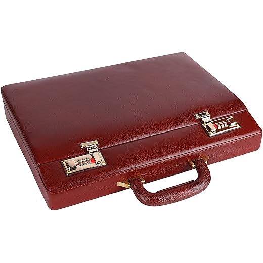 Genuine Leather Briefcase for Men - Rich Brown