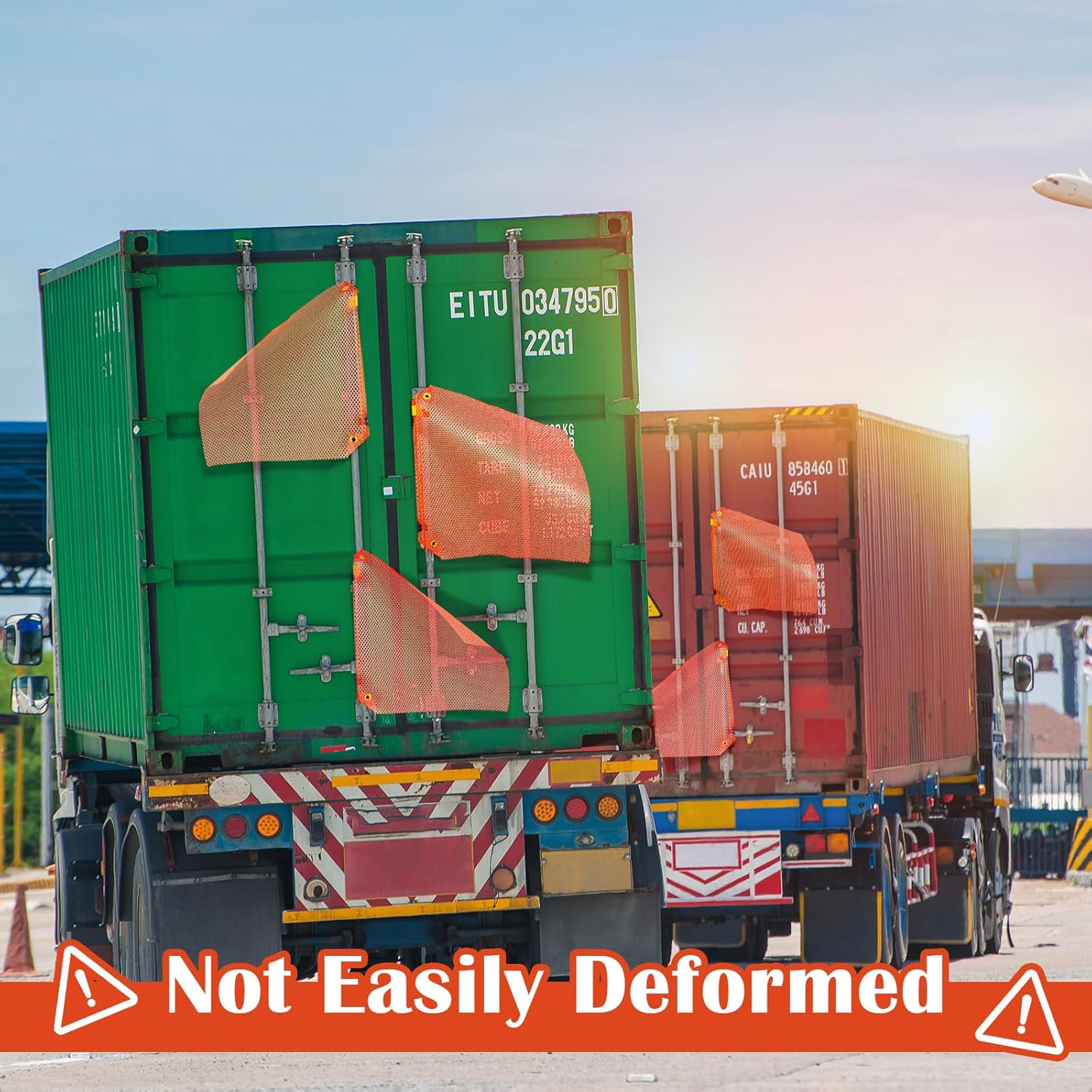 Newwiee 12 Pack 18 x 18 Inch Safety Flags Oversize Grommet Warning Flag Mesh Weatherproof Heavy Duty Flag for Truck Loads Pedestrian Trailer Hauling Crossings Safety Sign(Orange)