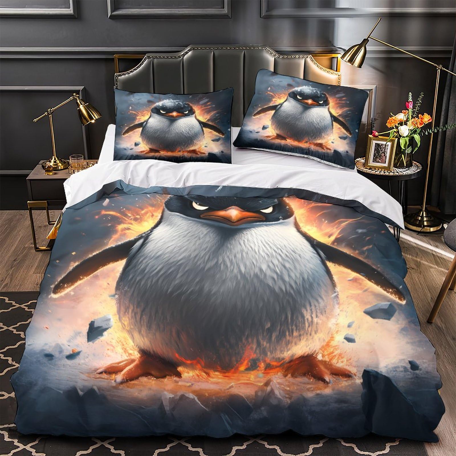 Linge de lit respirante Angry Penguin en microfibre douce et entretien facile