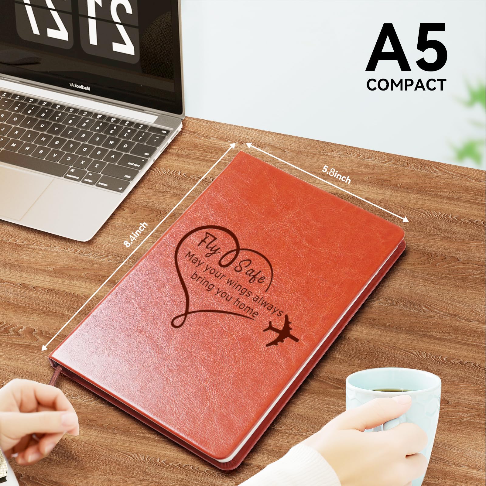 LBWCER Pilot Gift Fly Safe Lined Journal Notebook Pilot Gifts School Business Work Travel Writing Lined Journal Notebook Long Distance Traveler Gift (Fly)