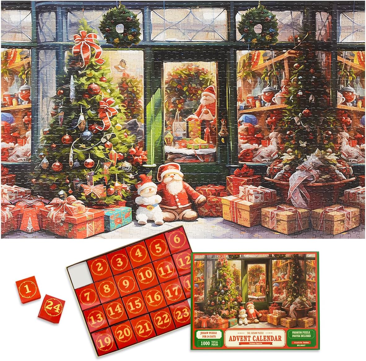 Christmas Advent Calendar 2024 Jigsaw Puzzles 1000pcs Holiday Puzzles
