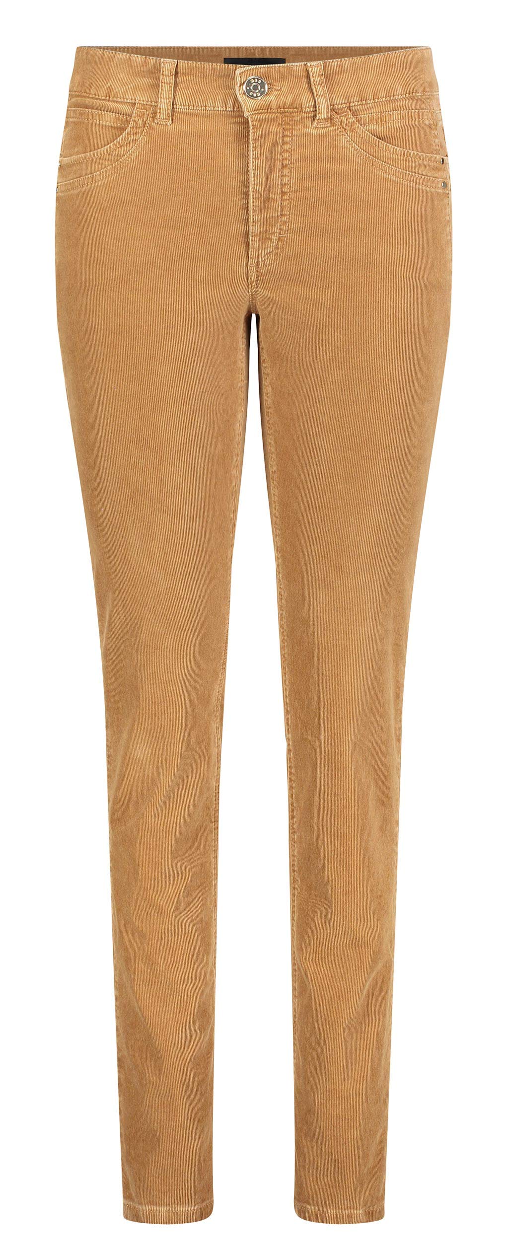 MAC Angela New Cordjeans Stretchjeans Slim Fit Straight Leg Damen, Farbe:Camel