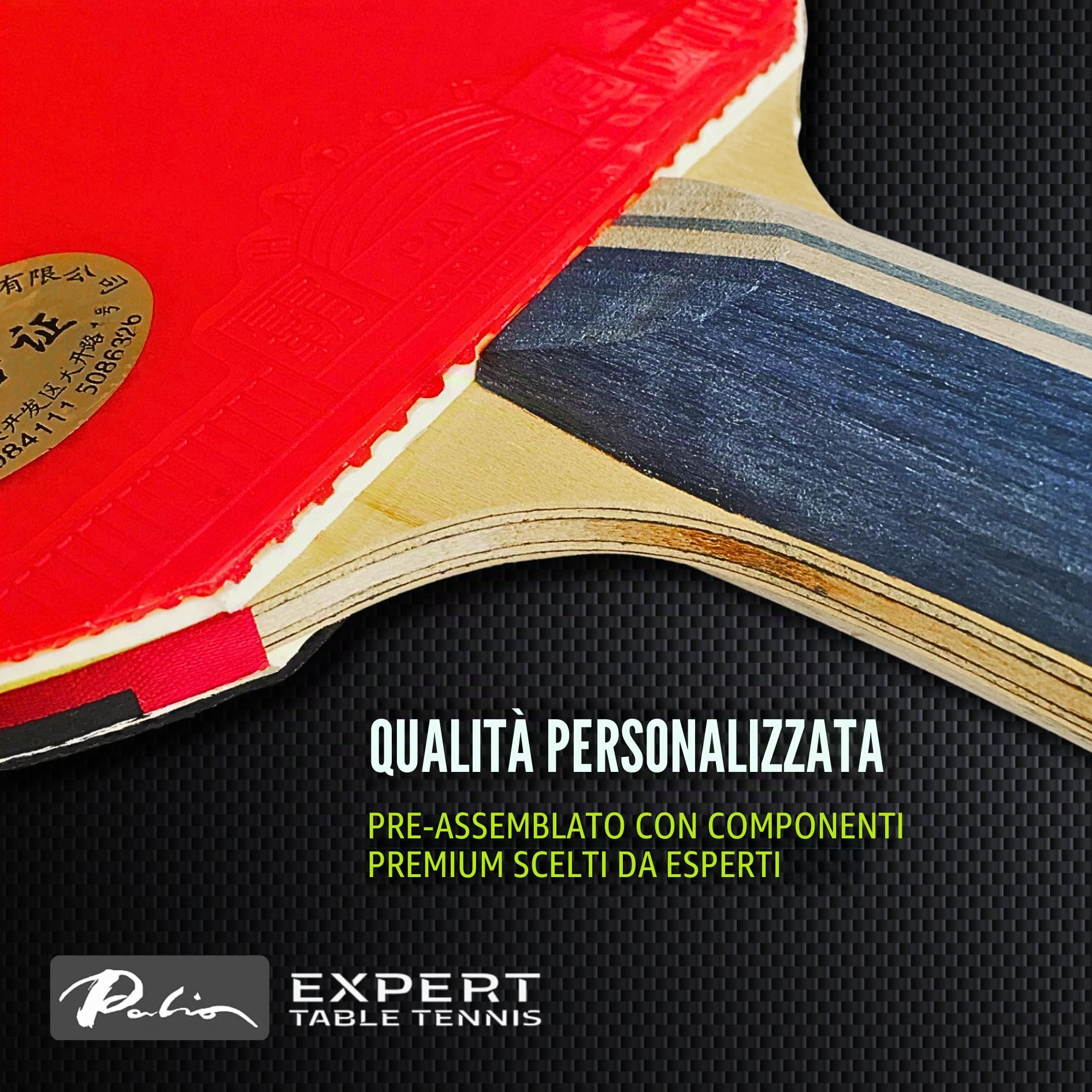 Palio Legend 2.0 - Racchetta da ping pong con custodia, approvata ITTF avanzata, potenza massima, velocità e rotazione