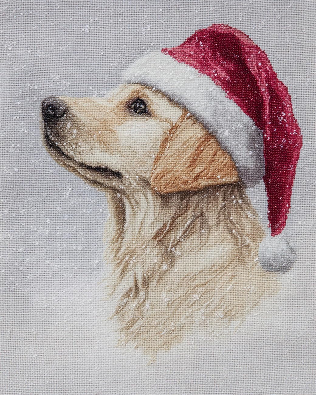 AxiangziK DIY Embroidery Kits Golden Retriever Portrait 11CT 40x50cm