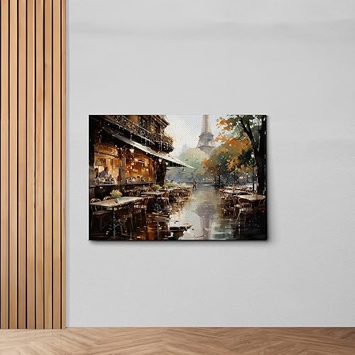 Miniatura 6 de art Italian Cityscape Abstract Wall Art Artwork, Mediterranean City italy Street Towns Picture Art Prints on Canvas for Paris Cafe Room, love