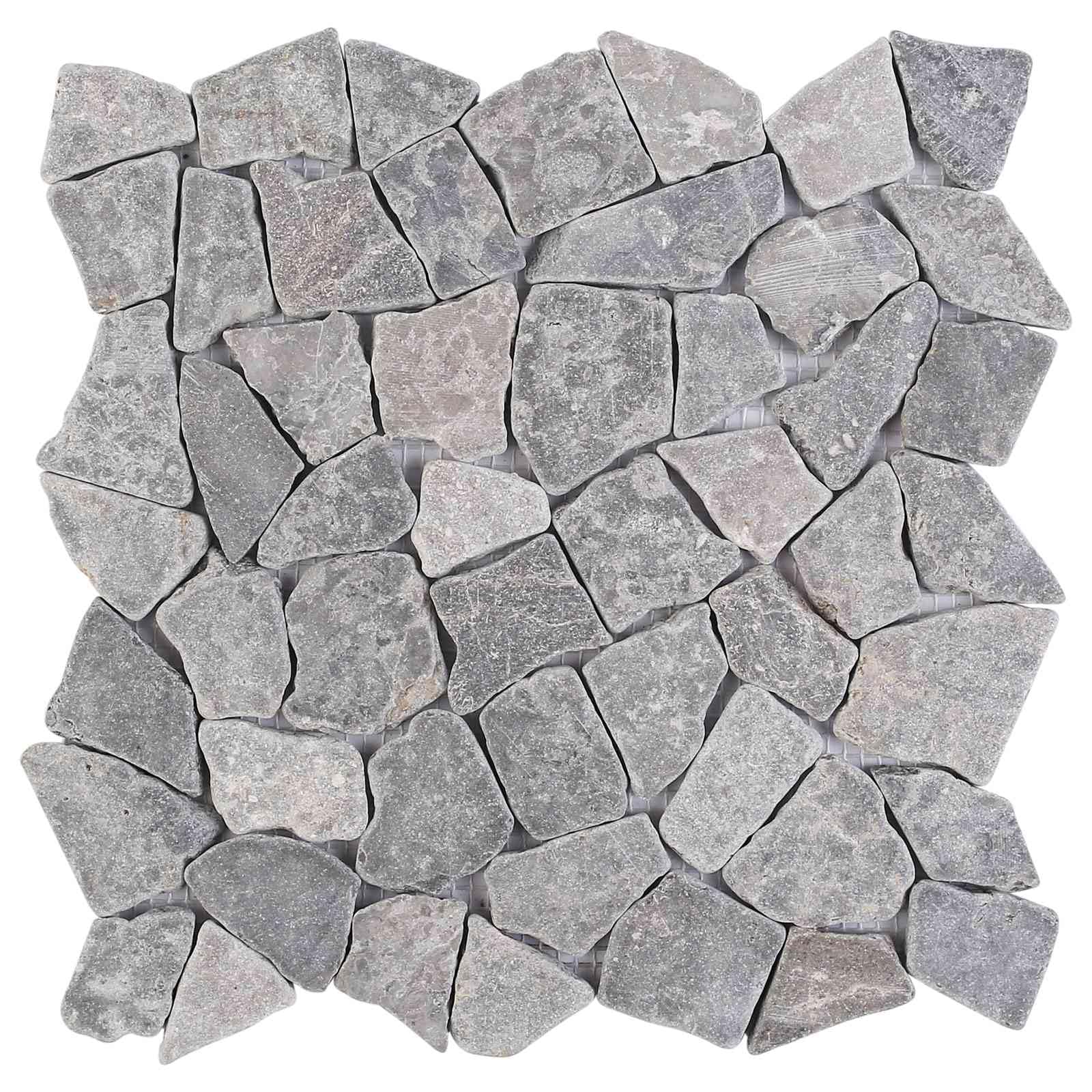 Płytki mozaikowe, jasnoszare, marmurowe, 30 x 30 cm, z wytrzymałą siatką, 11 sztuk, wodoodporne, do wykładziny podłogowej, na ścianę, do kuchni, łazienki, przedpokoju i na zewnątrz