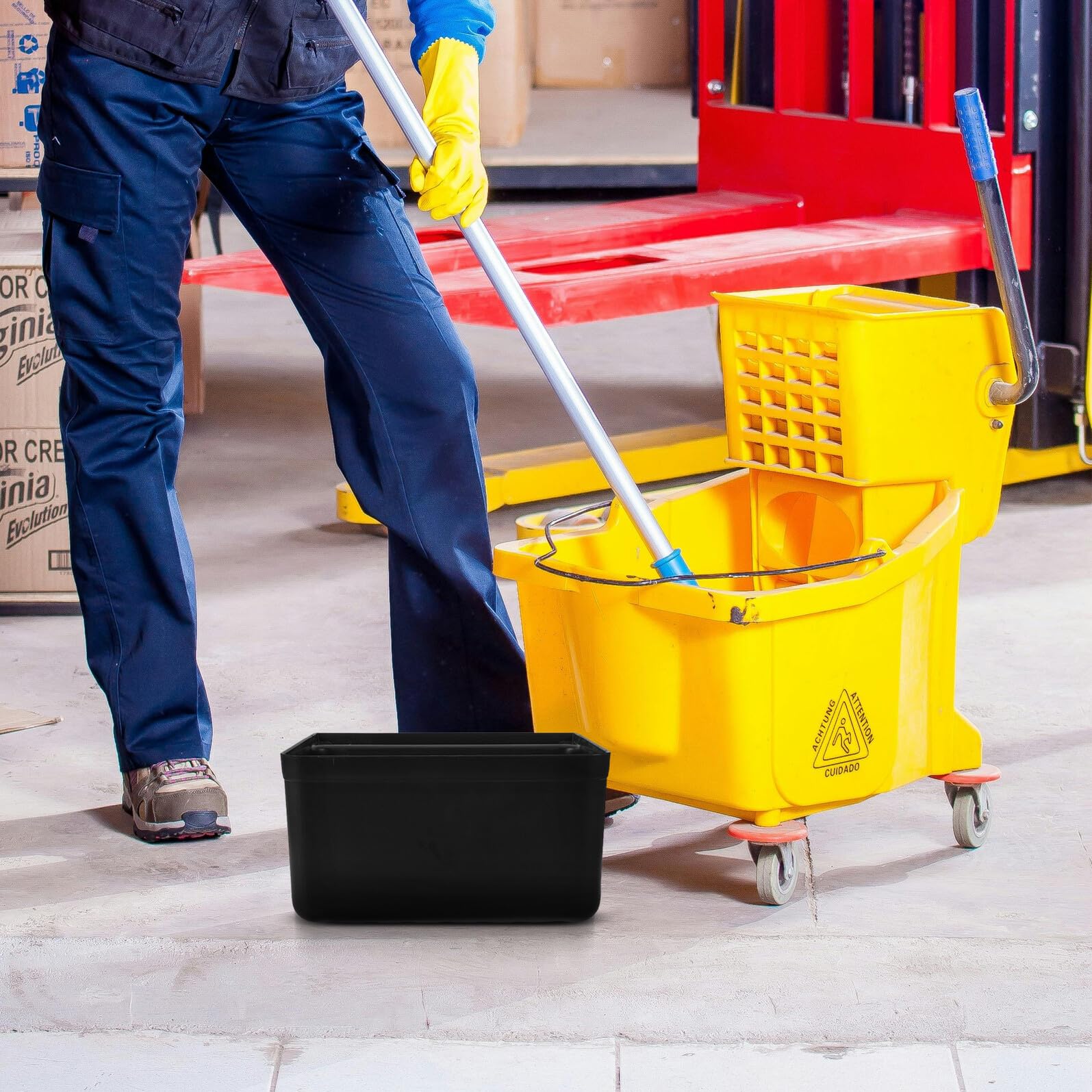 Angoily Reinigungswagen Mehrzweckbehälter 33X23cm aus Robustem Kunststoff mit Abfallbehälter für Hotel und Servicewagen zur Organisierten Materialaufbewahrung