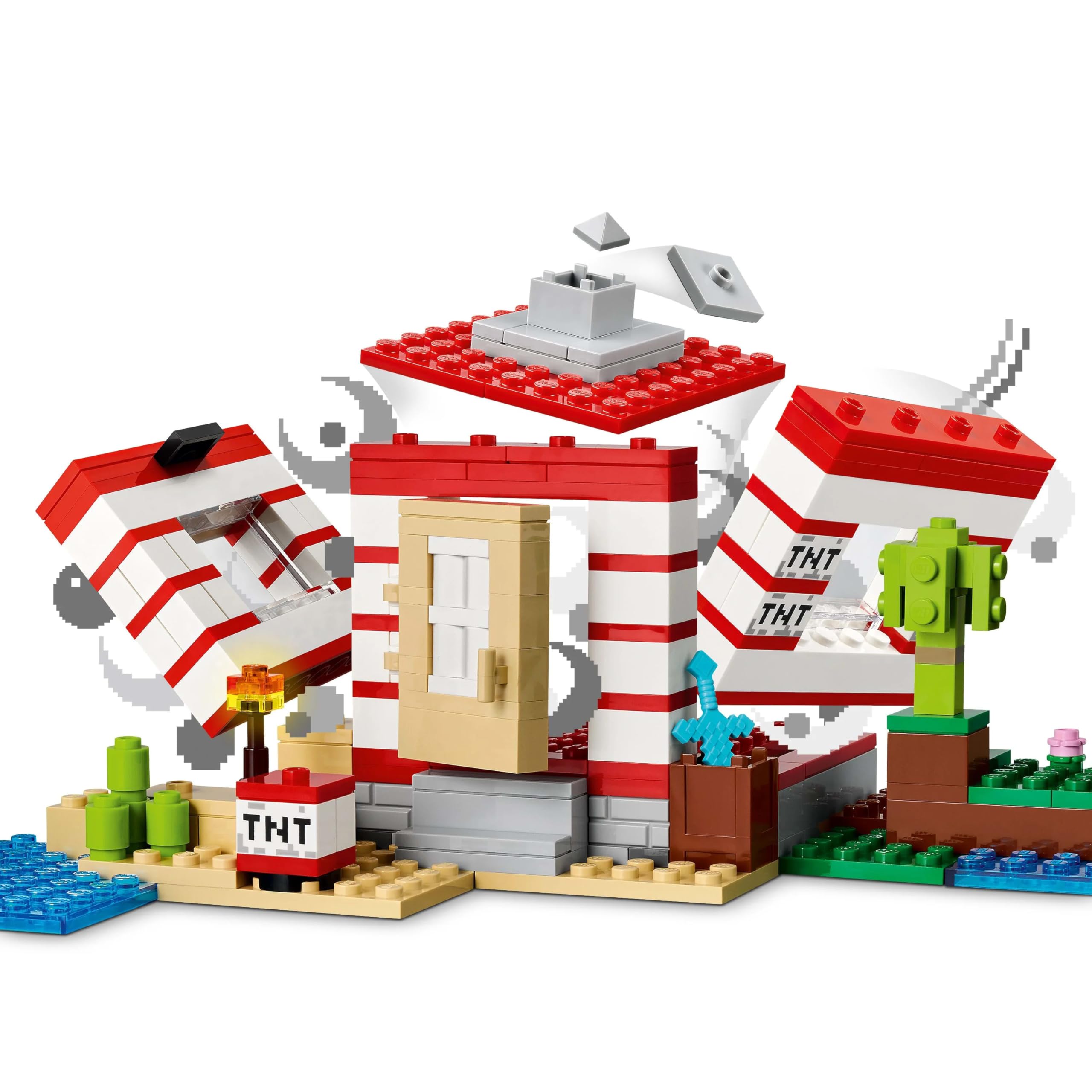 LEGO Minecraft Dom TNT w dżungli, kolekcjonerska zabawka dla dziecka, zestaw konstrukcyjny dla chłopców i dziewczynek, pomysł na prezent dla gamera, dla 8-latków i starszych fanów gry 21275