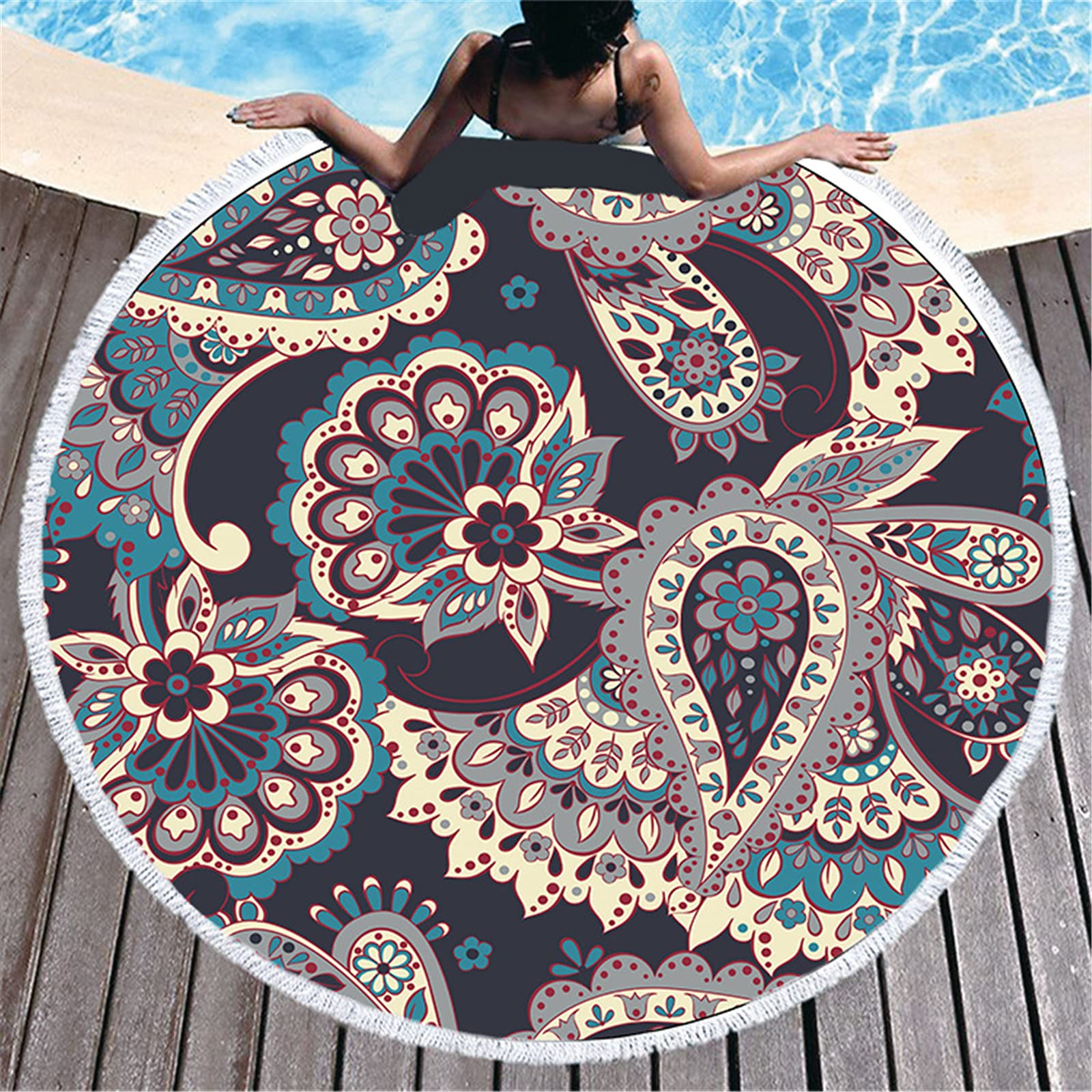 Pompon Panier De Plage Rond Jonc Sac De Plage Rond Sac De Plage Rond Avec Pomp