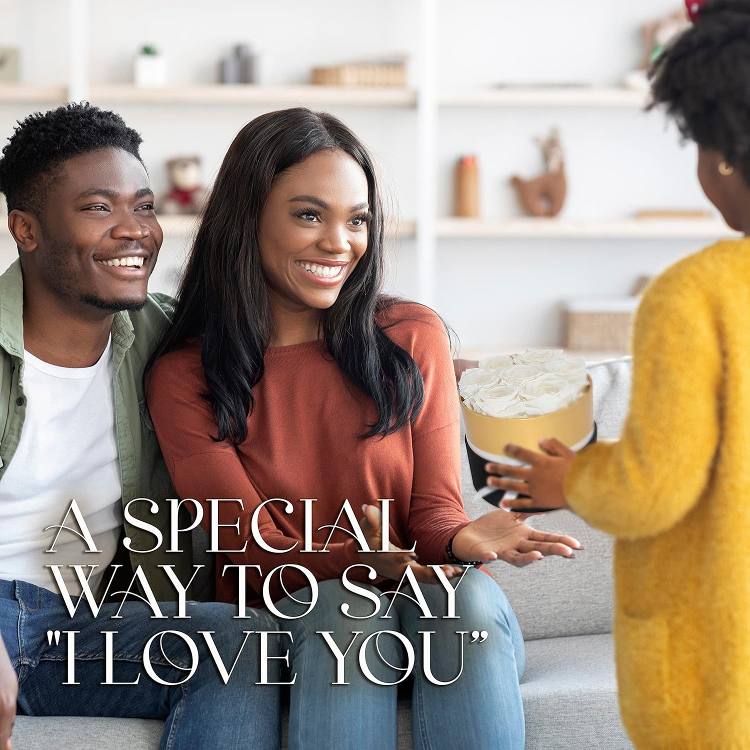 GLAMOUR BOUTIQUE Eternal Preserved Roses in a Box, Flowers Forever, Rose Forever in a Box for Wife or Her, Lasting Real Flower Gift, Elegant Luxury Floral Home Decor, 7 Roses, White (Color-Treated) - Image 9