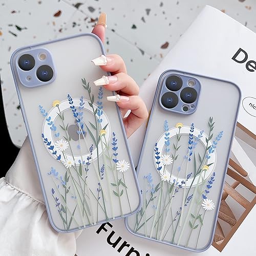Miniatura 8 de Skyseaco Funda para iPhone XiPhone Xs compatible con MagSafe para policarbonato transparente esmerilado, protector de espalda de flores a prueba de