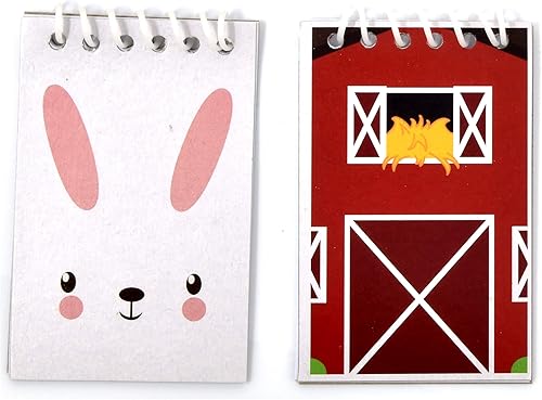 Miniatura 4 de Gift Boutique Mini bloc de notas de animales de granja de 48 unidades, cuadernos en espiral con temática de granero para suministros escolares,