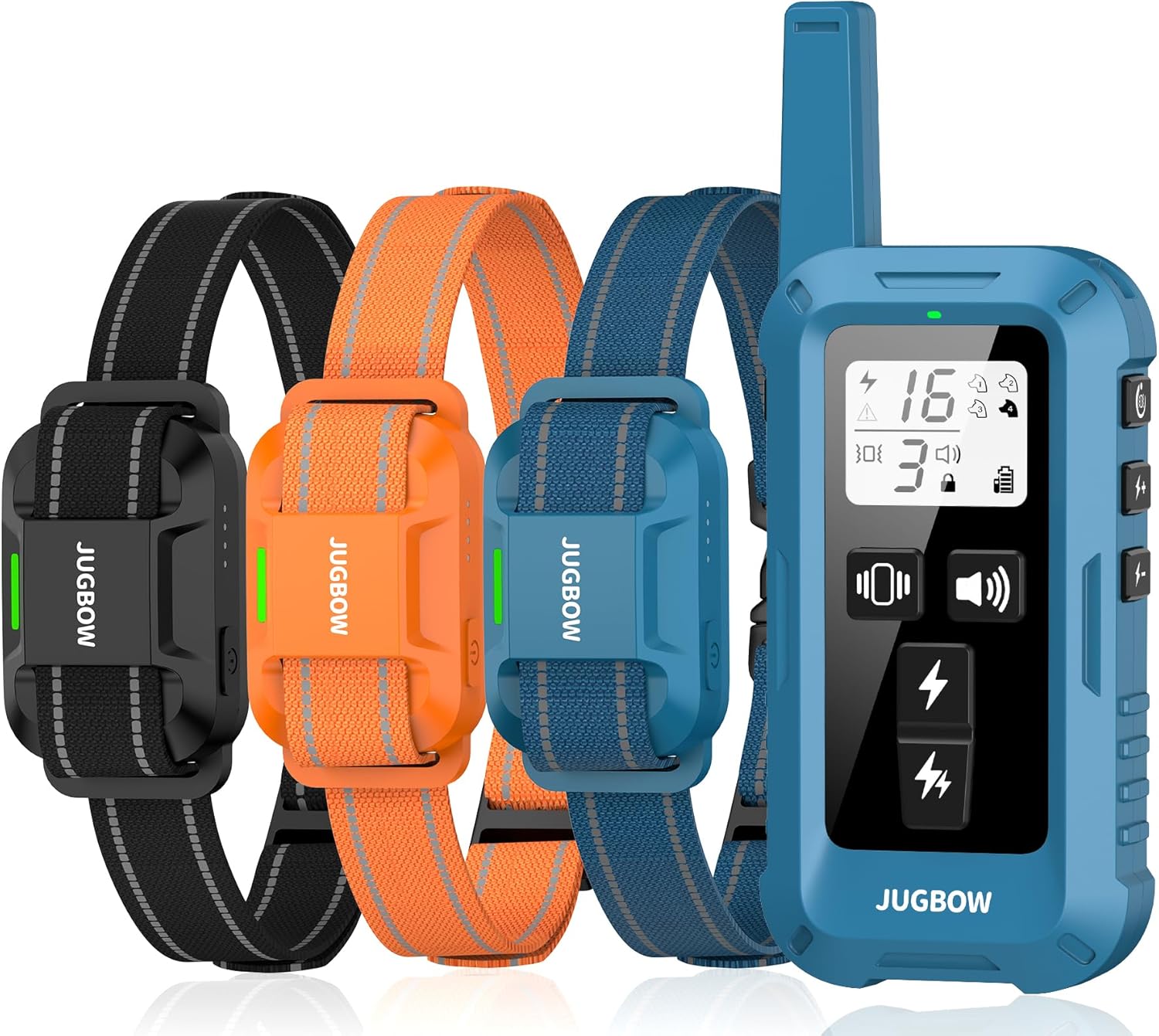 Jugbow Dog Training Collar for 3 Dogs- 4200FT Training Collars with Remote for 5-120 lb Large Medium Small Dogs, Rechargeable Waterproof IPX8 E Collars for Dogs