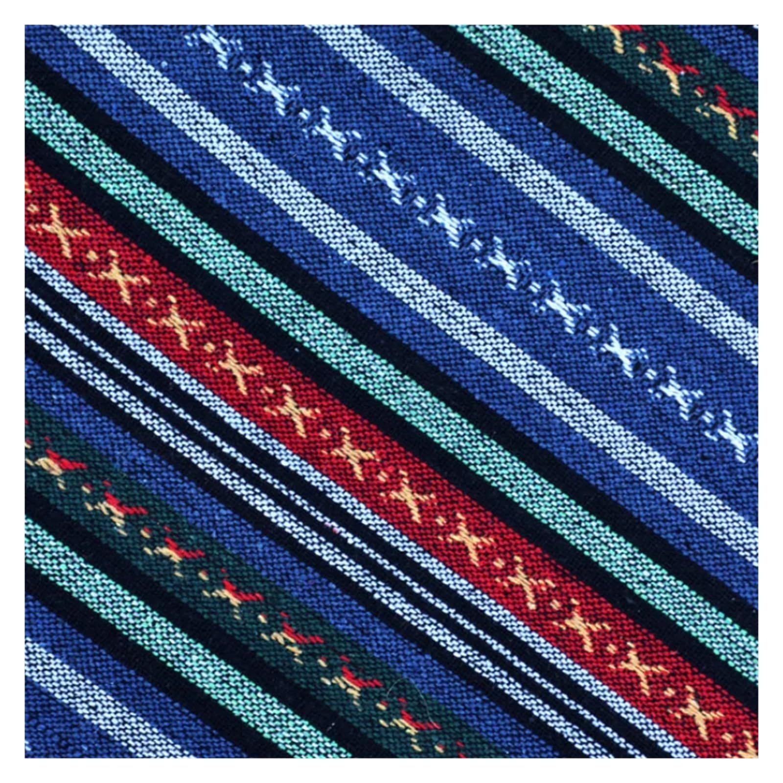 dywan kempingowy do namiotu， 150 × 200 cm Zewnętrzna wodoodporna etniczna mata piknikowa, koc piknikowy z poliestru i bawełny, mata kempingowa, mata trawnikowa(Blue Stripe)