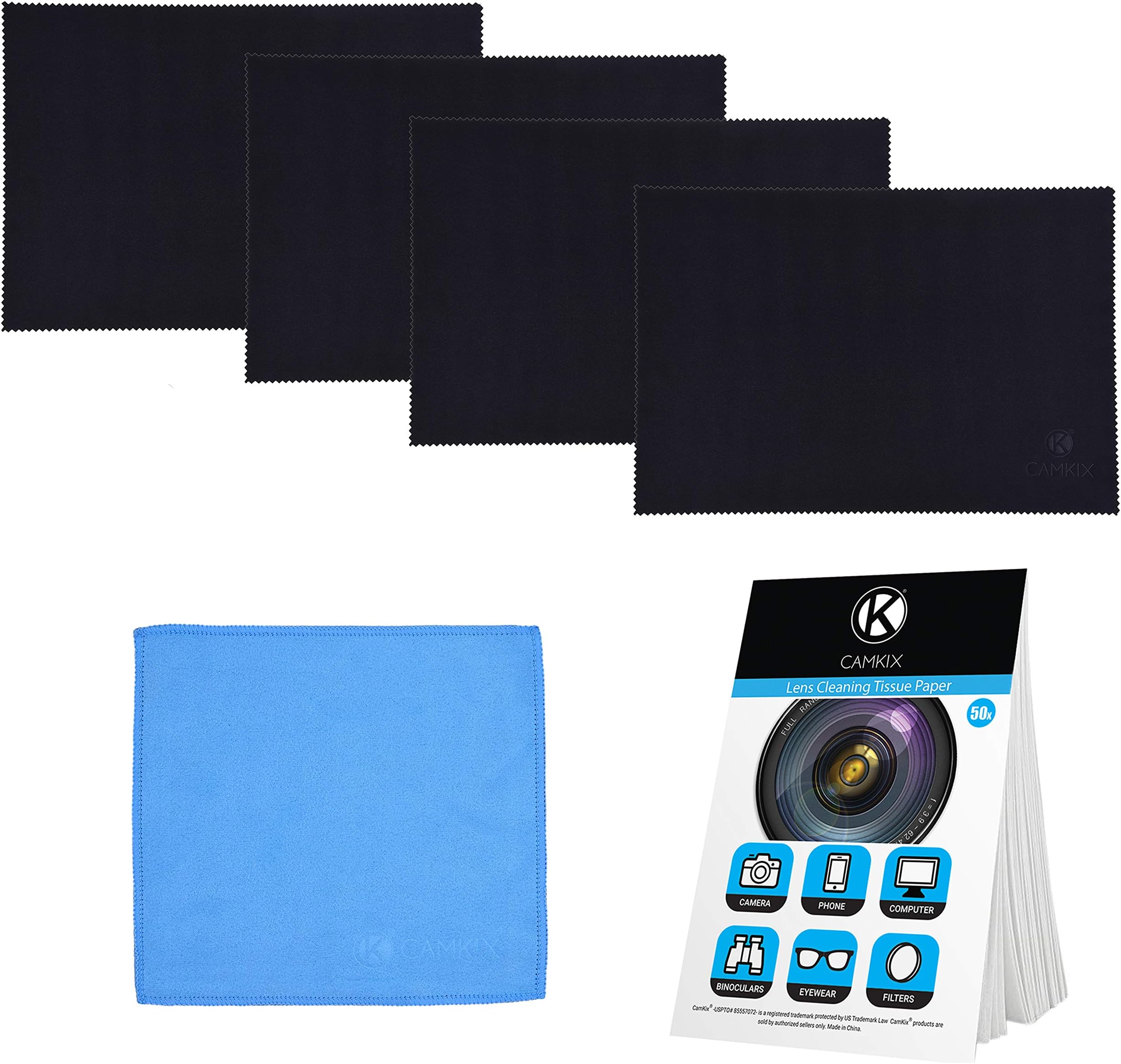 Microfiber Cover Cloth Cleaning Set - Compatible with 13” Apple Macbook Air Retina, 13" Macbook Pro - 4x Keyboard Liner Cloth, Double Sided Cloth and 1x Lens Cleaning Paper Tissue Booklet[Amazon-developed Certification] Compact by Design