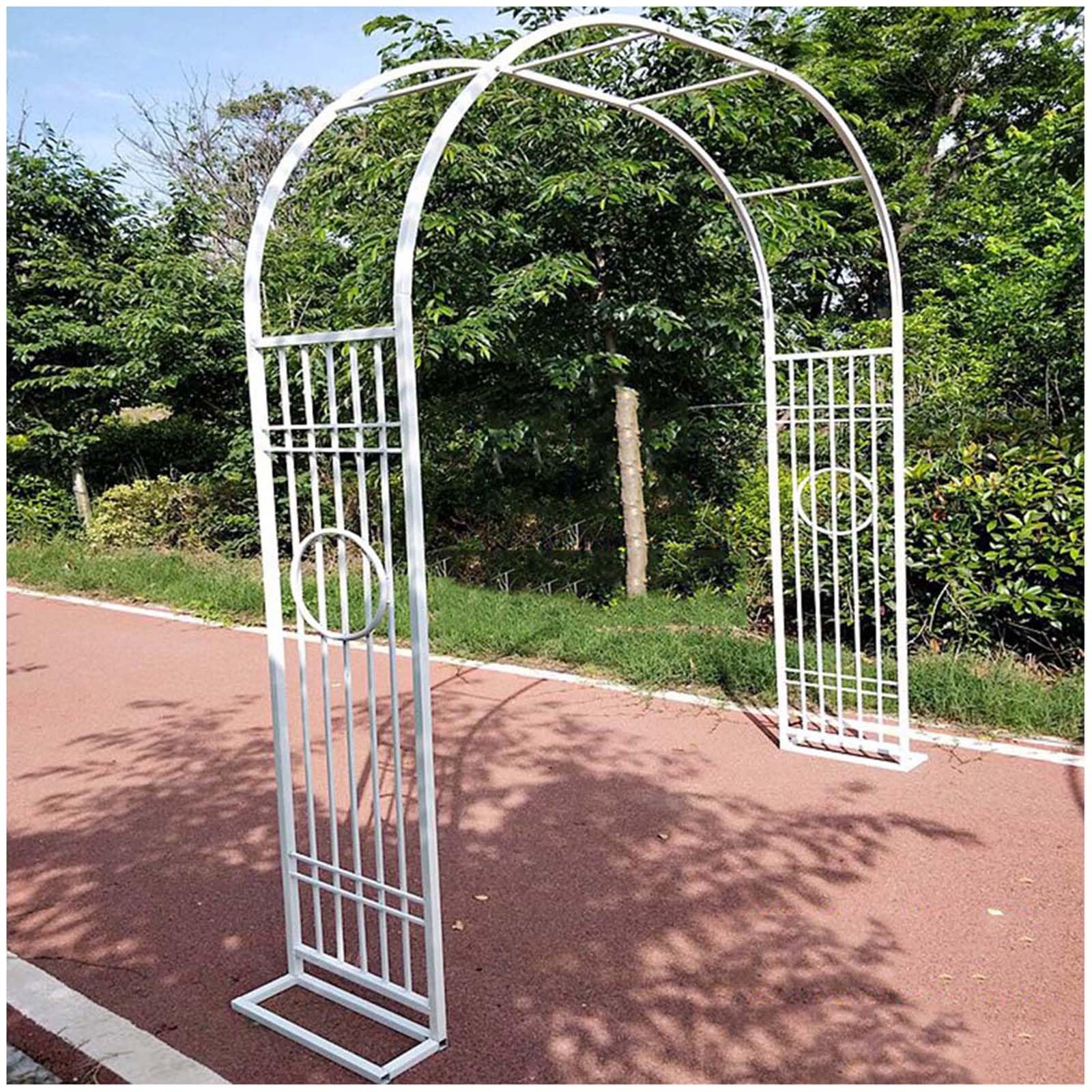 Tonnelle décorative pour rosiers et arche de jardin en métal blanc
