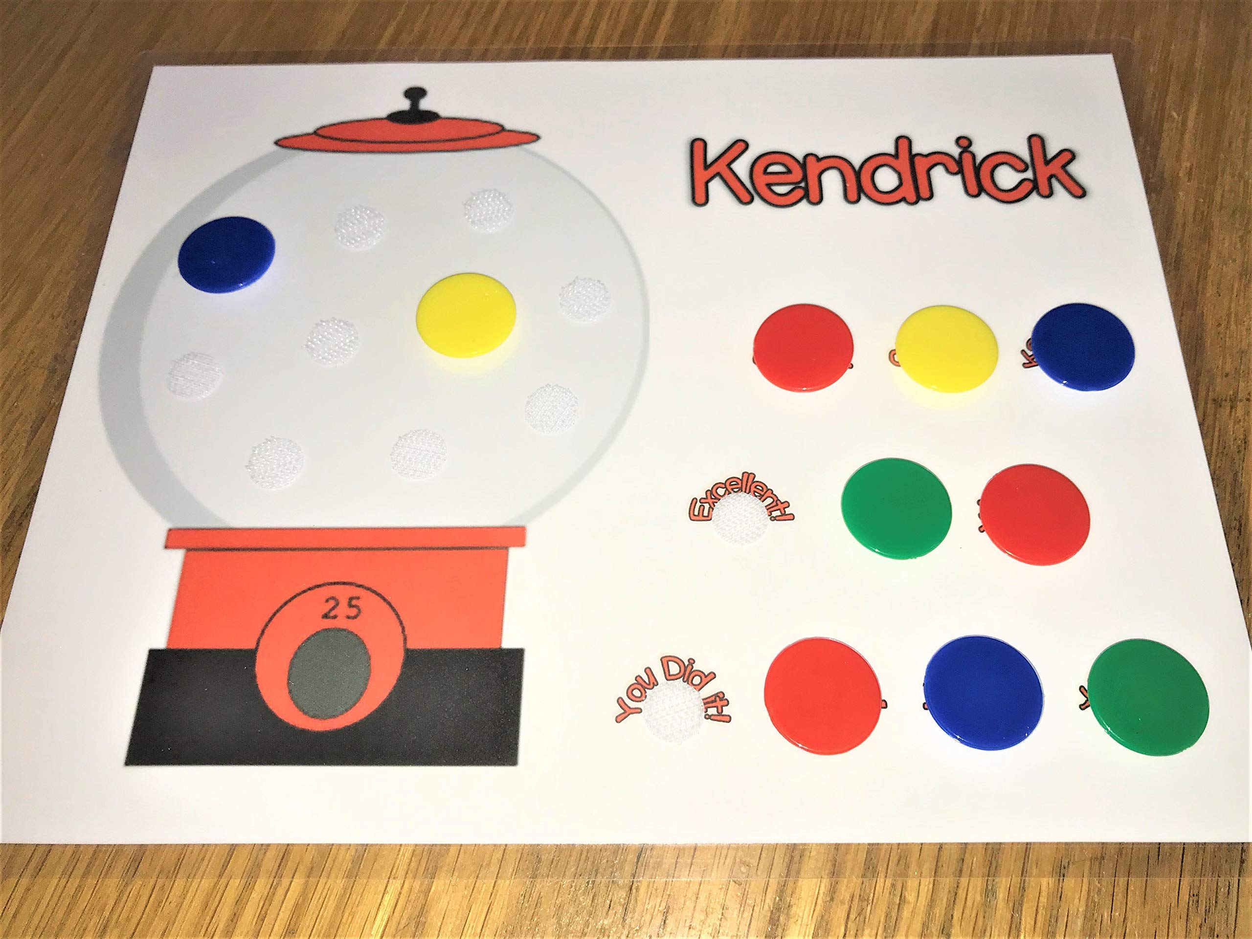 Kids Behavior Chart, Customized with Your Child's Name, Gumball Theme, 10 Movable Pieces, Reward Positive Attitudes - Image 4