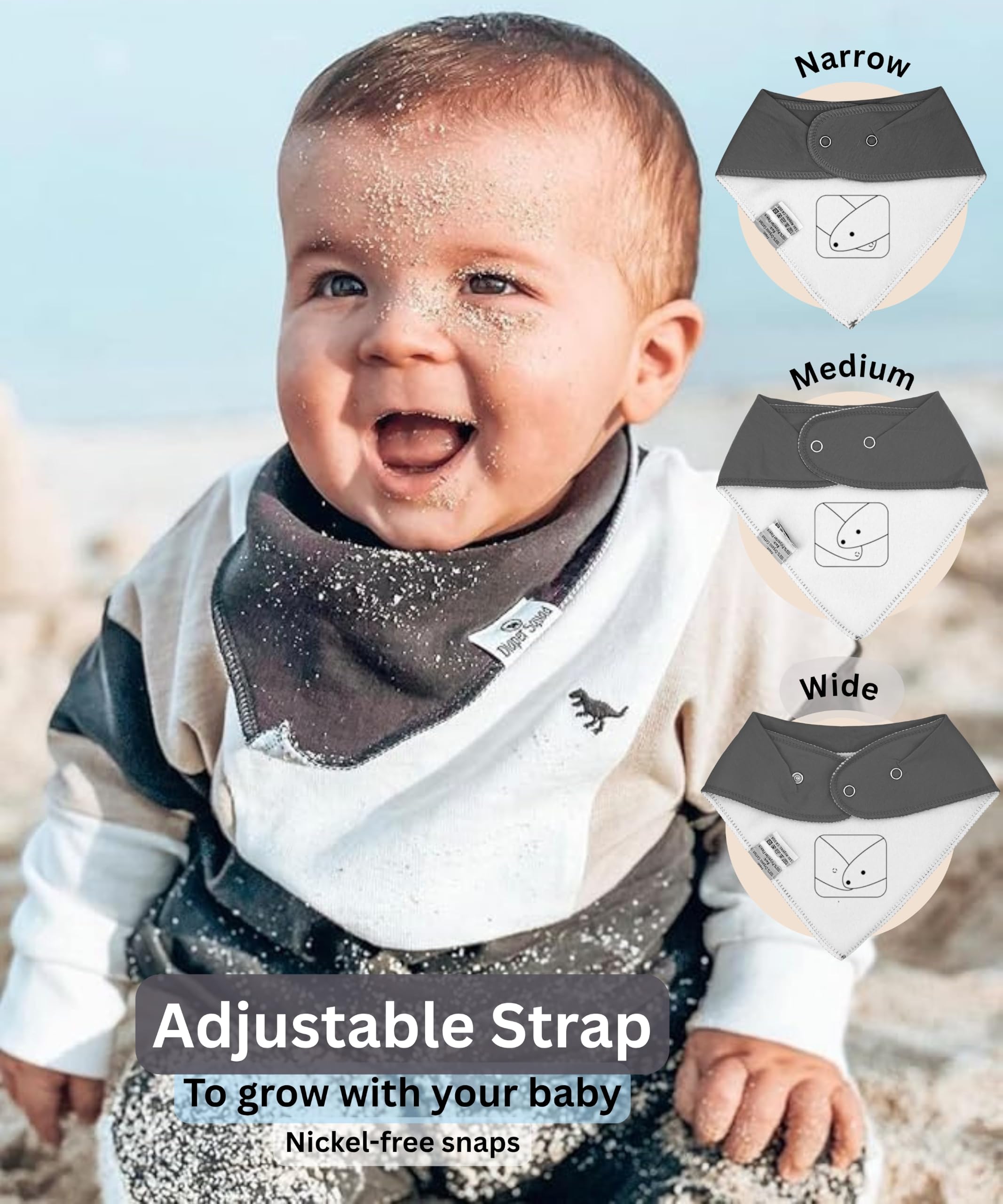 Diaper Squad 100% algodón orgánico neutro sólido paquete de 10 baberos para bebé baberos para niños y niñas, colores lisos