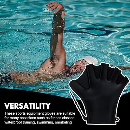 Miniatura 7 de Baluue 2 guantes de natación, guantes de natación acuática, para entrenamiento en agua, palmeados a mano, para hombres, mujeres, adultos,