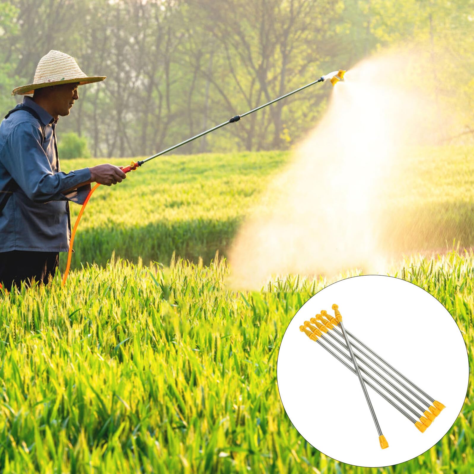 6 piezas Varillas de Pulverización de Acero Inoxidable Ajustables Repuesto Lanza Extensible para Pulverizador Agrícola Accesorios para Jardín y Riego Varitas Largas Telescópicas