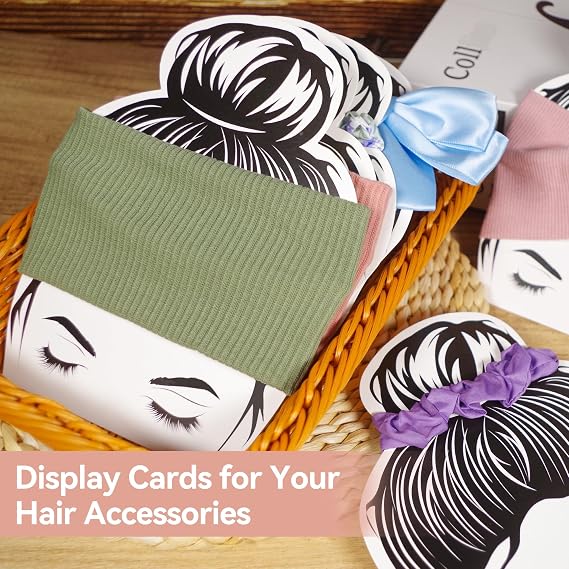Vcekract 50 Pcs Headband Display Cards for Headbands and Scrunchies