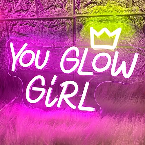 Miniatura 6 de Letreros de neón de You Glow Girl, letreros de neón LED para decoración de pared, letrero de neón alimentado por USB para compromiso de boda,