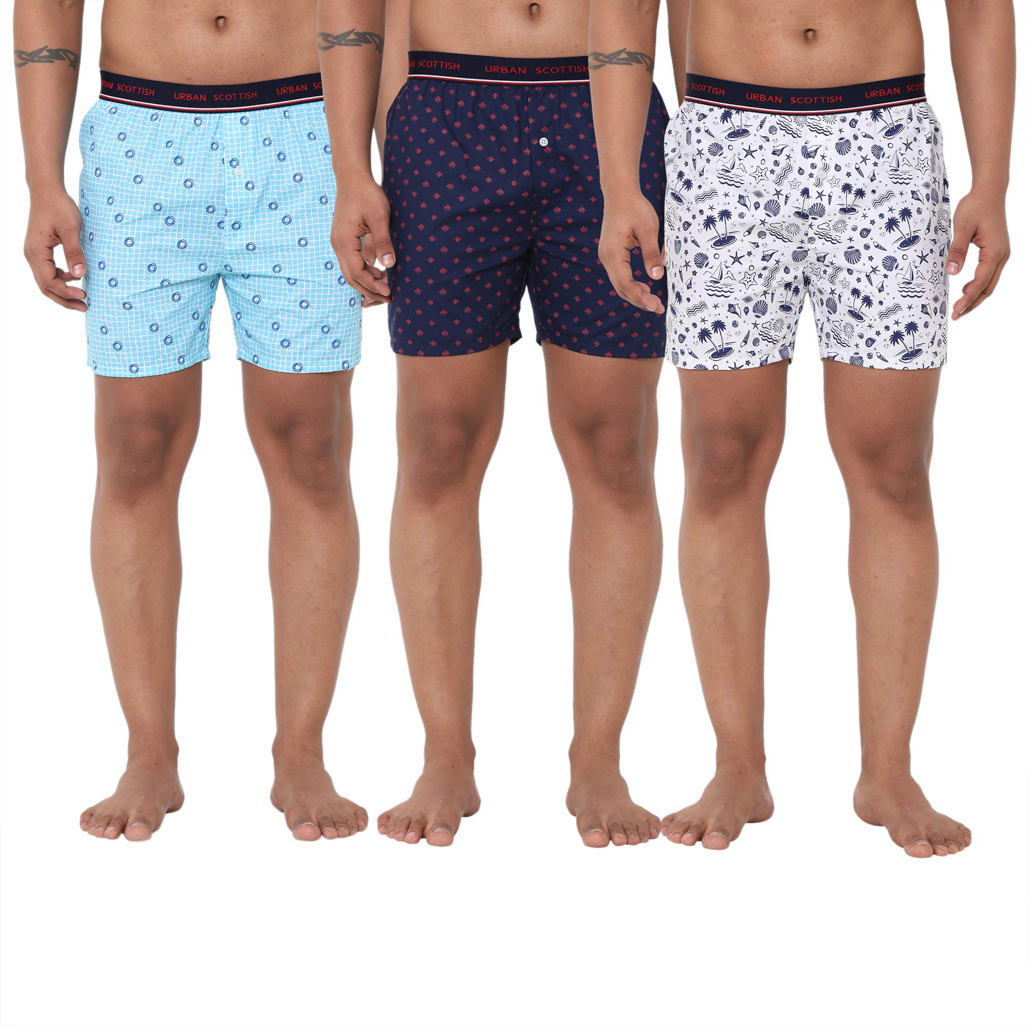 urban scottish Ultra-Comfortable Men's Boxer Pants (Pack of 3) - 100% Cotton Material with A Stylish Print - Soft and Stretchy Elastic Waist Band - Dynamic Movement and Hardwearing Stitching-picture-35