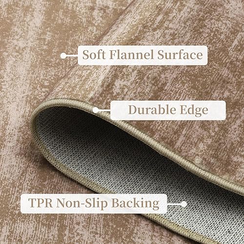 Miniatura 2 de Zacoo Alfombra antideslizante lavable, alfombra de baño de franela, alfombra suave para pasillos, tapete de cocina con respaldo de goma, tapetes