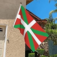 Vista 8 de Bandera del País Vasco de doble cara de 3 x 5 pies, banderas para exteriores, banderas decorativas duraderas para interiores y patio, banderas