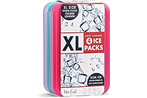 Cool Coolers by Fit & Fresh 4 Pack XL Slim Ice Packs