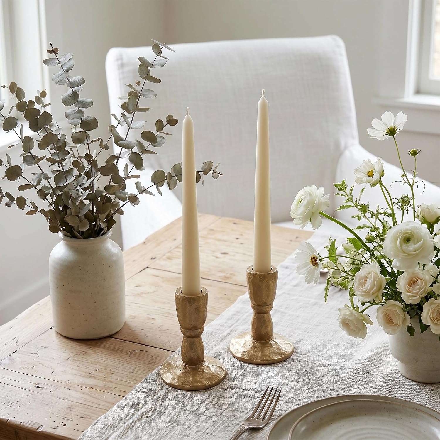Cast Iron Taper Candle Holders Set of 2 – Hand-Hammered