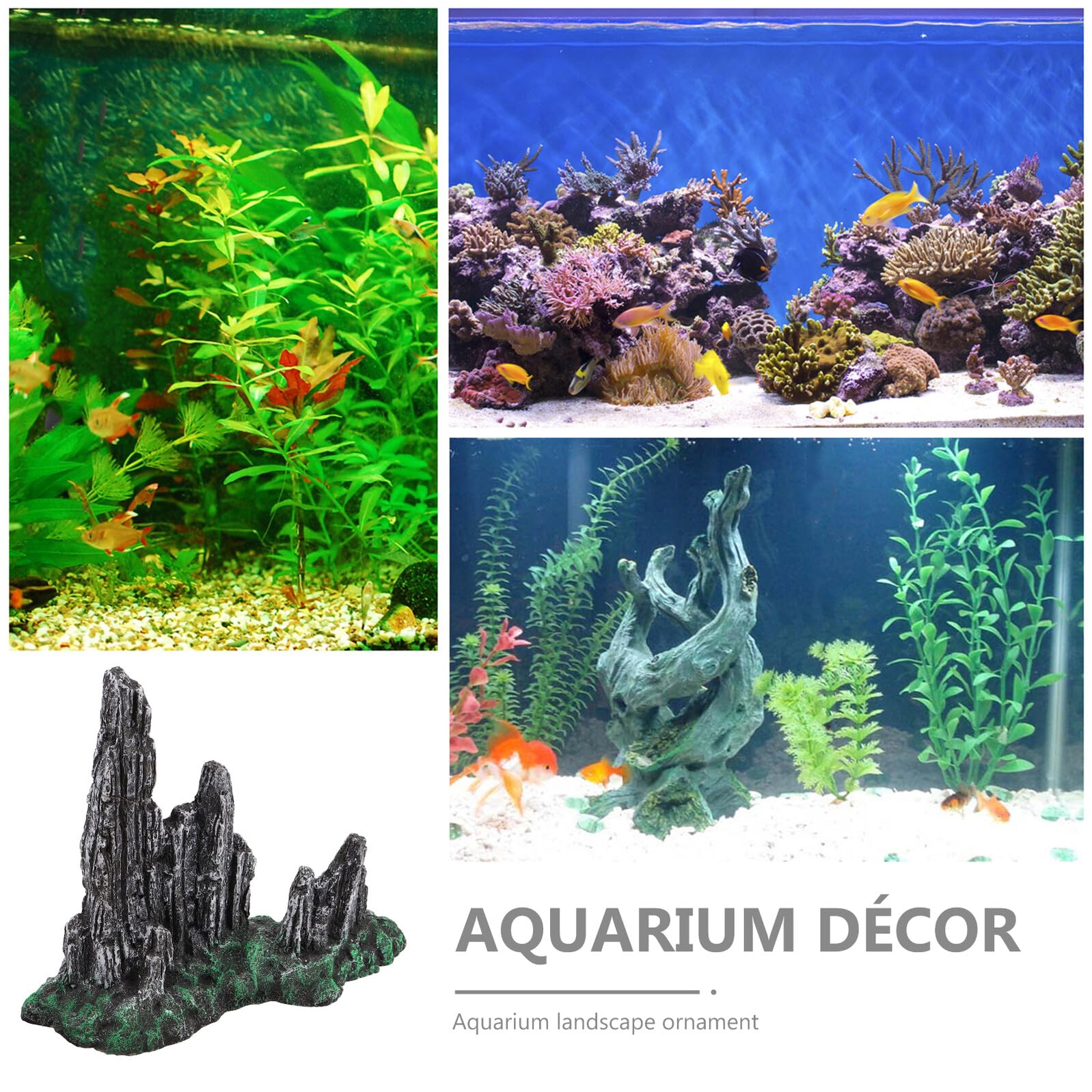 Toyvian Aquarium Dekorationsstein aus Zement Realistische Felslandschaft für Fisch und Garnelenaquarien
