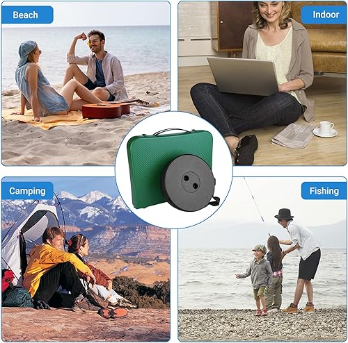 Miniatura 6 de Juego de mesa y taburete plegable portátil, mesa plegable ligera y taburete plegable para camping, picnic, playa, pesca, mesa resistente para