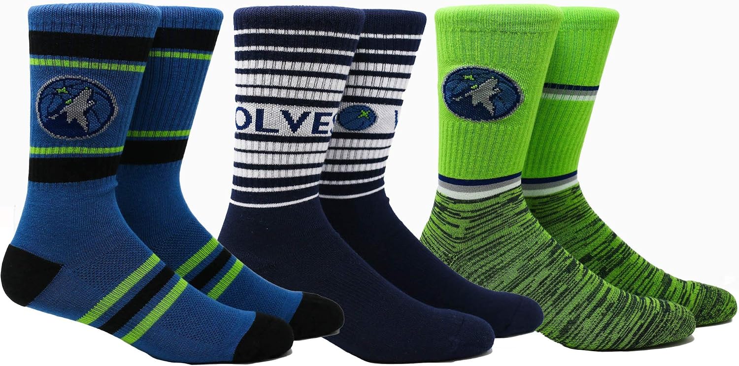 PKWY NBA mens Team Crew 3pk Socks
