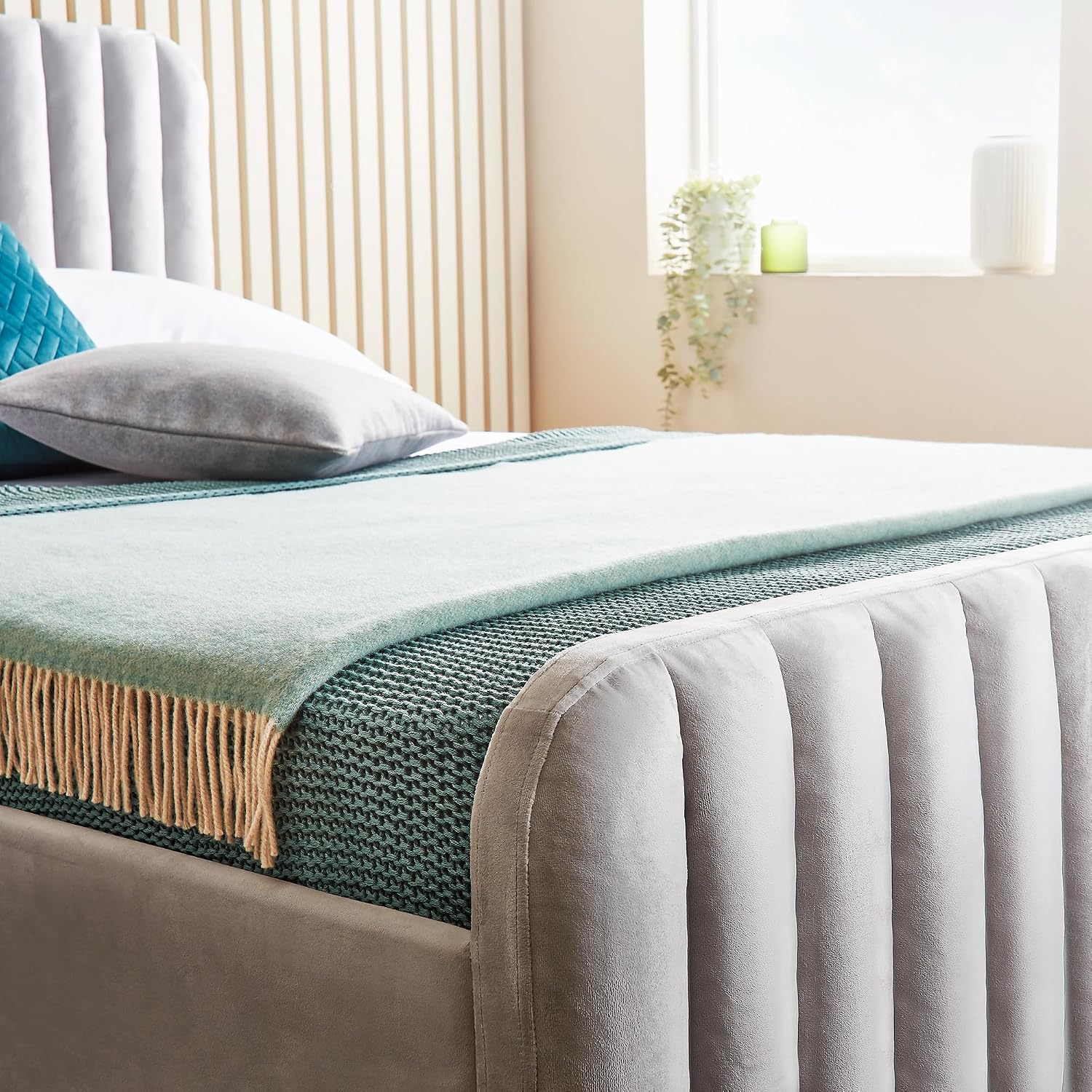 Home Treats Ottoman Bed Frame Small Double | Storage Bed 4ft | Luxury Padded Velvet Upholstery Bed With Storage (No Mattress, Small Double)