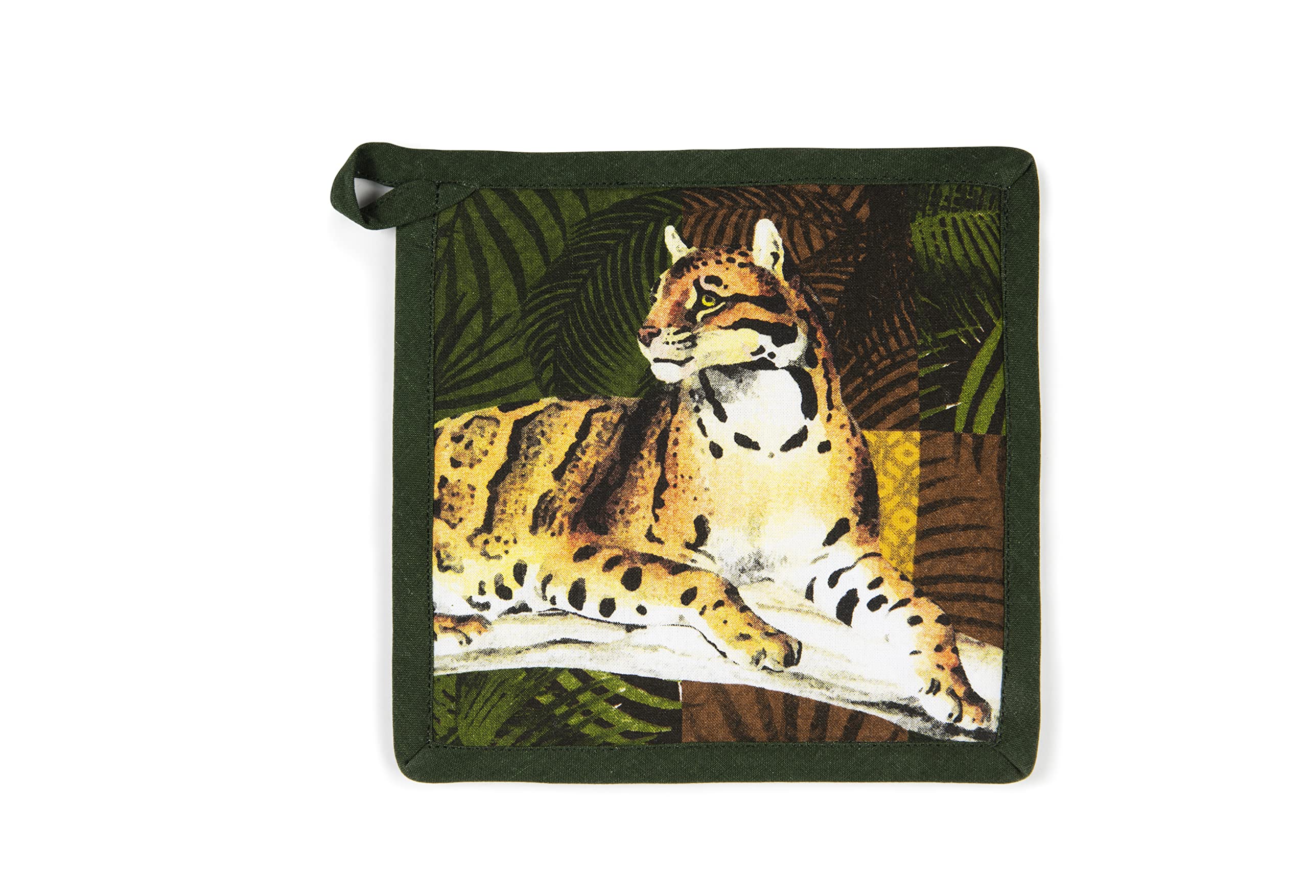 Excelsa Leopard Kitchen Pot Holder, Cm. 20 x 20, Lining 100% Cotton, Polyester Padding