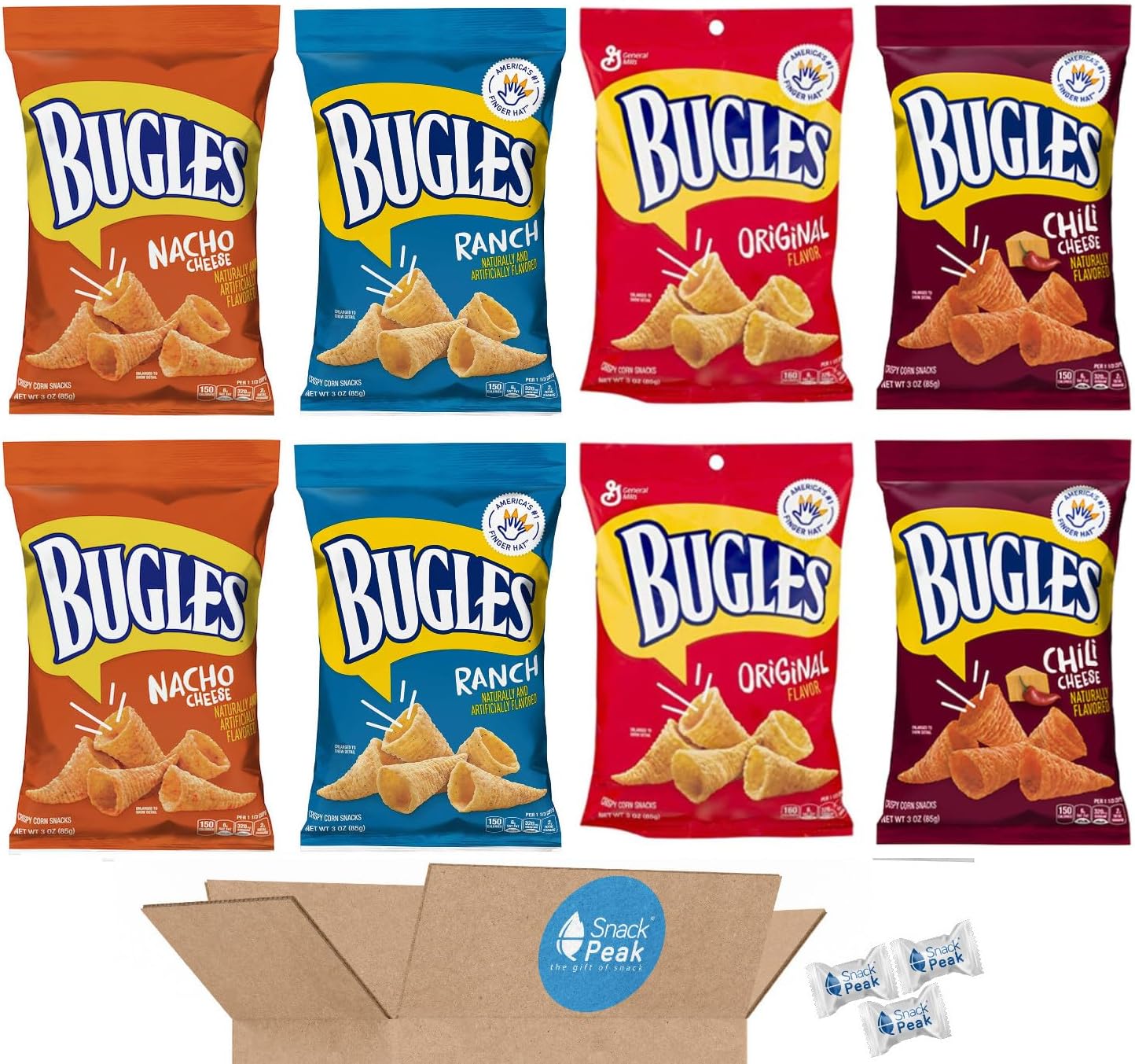 Snack Peak Bugles Variety Gift Box (83 oz Bags) Original