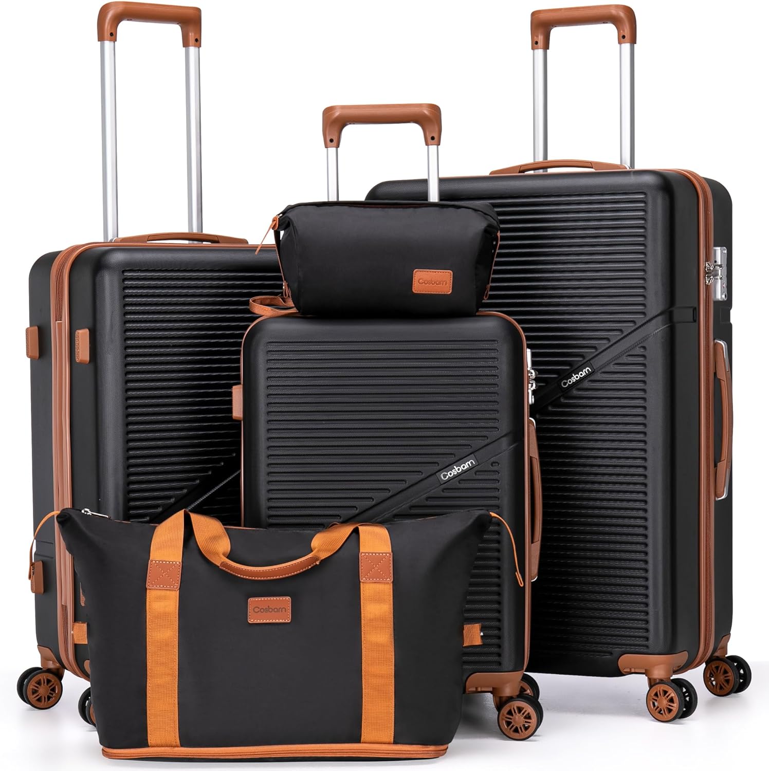 5 Piece Luggage Sets with Spinner Wheels