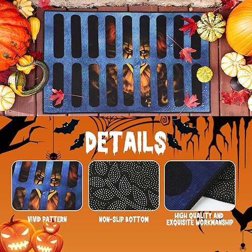 Miniatura 3 de Alfombra de Puerta de Payaso Ilusión 3D, Felpudo de Alcantarilla de Película de Terror, Alfombra de Bienvenida para Interior/Exterior (B)