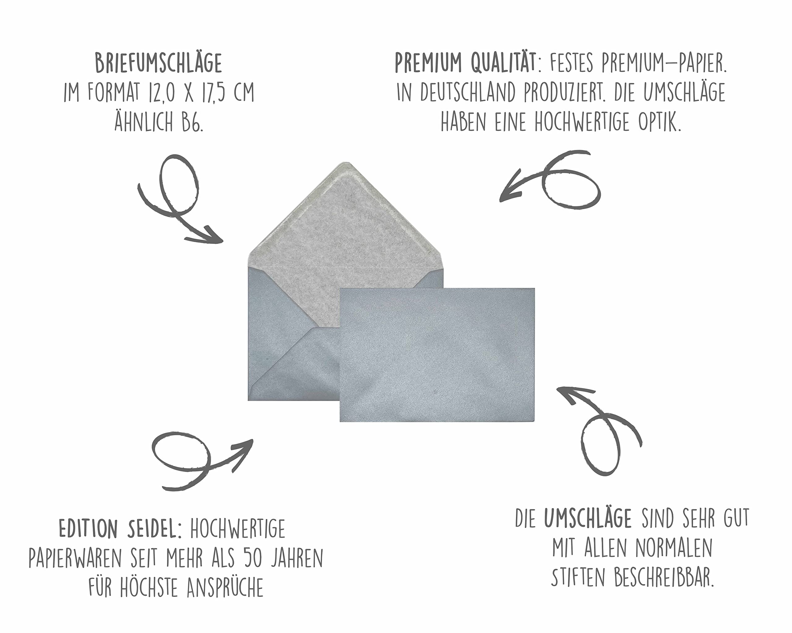 500x Enveloppes Carrées Graphite (gris Foncé) - 15,5 X 15,5 Cm - Sans Fenêtre, à Collage Humide - 110 G/m² - Pour Les Cartes D'invitation De Mariage, D'anniversaire Et Autres -Serie FarbenFroh