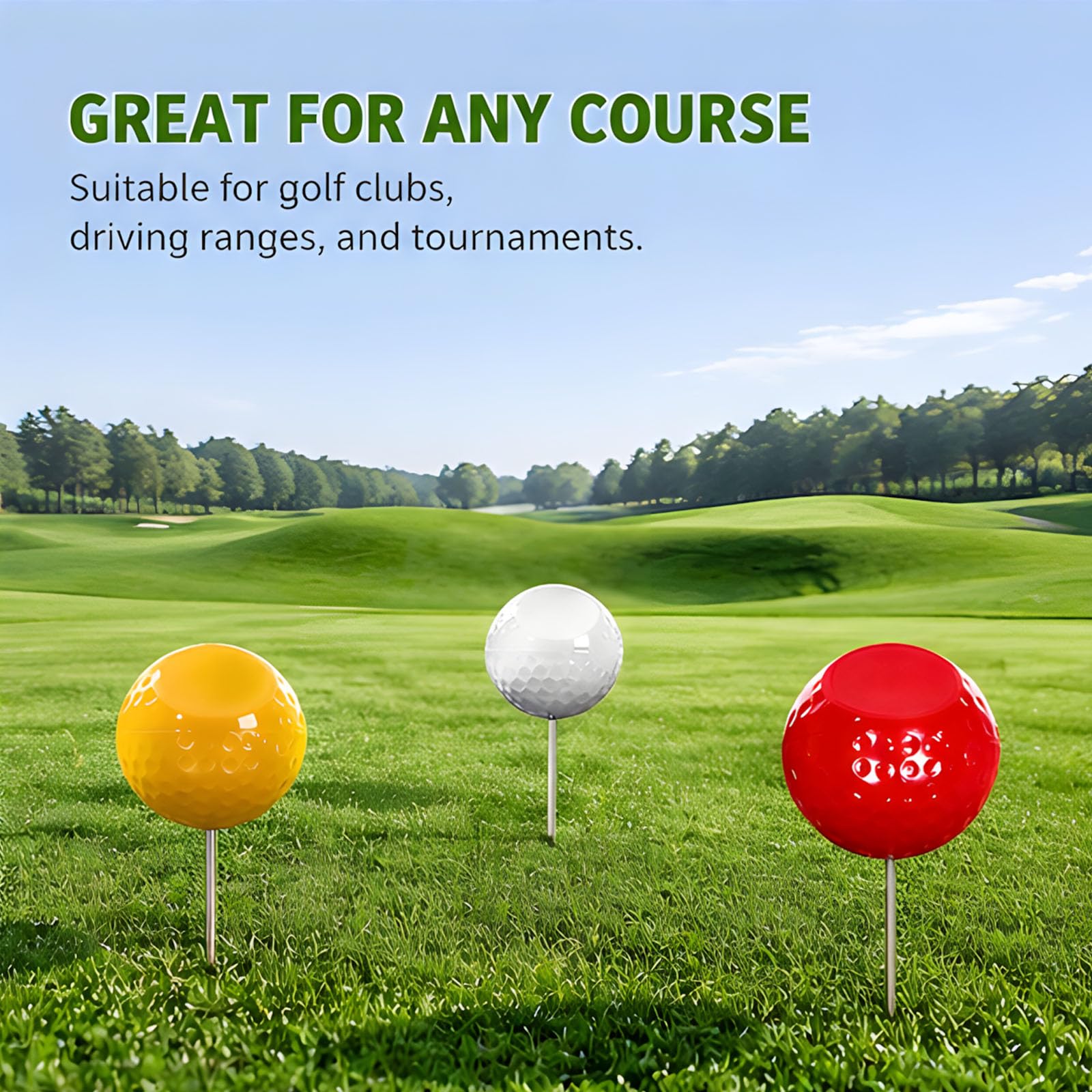Marcadores de Campo de práctica para áreas de de Golf, Juego de marcadores de Cabeza de Bola de 2 Piezas con estacas de Suelo para colocación de césped Aire Marcador de instalaciones de