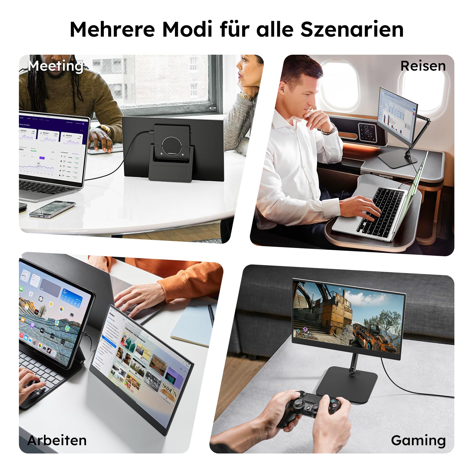 Dopesplay Monitor portatile da 15,6 pollici, monitor portatile IPS 1080P FHD con altoparlante e supporto, schermo USB-C/mini HDMI per laptop/PC/Mac/PS3/4/5/Xbox