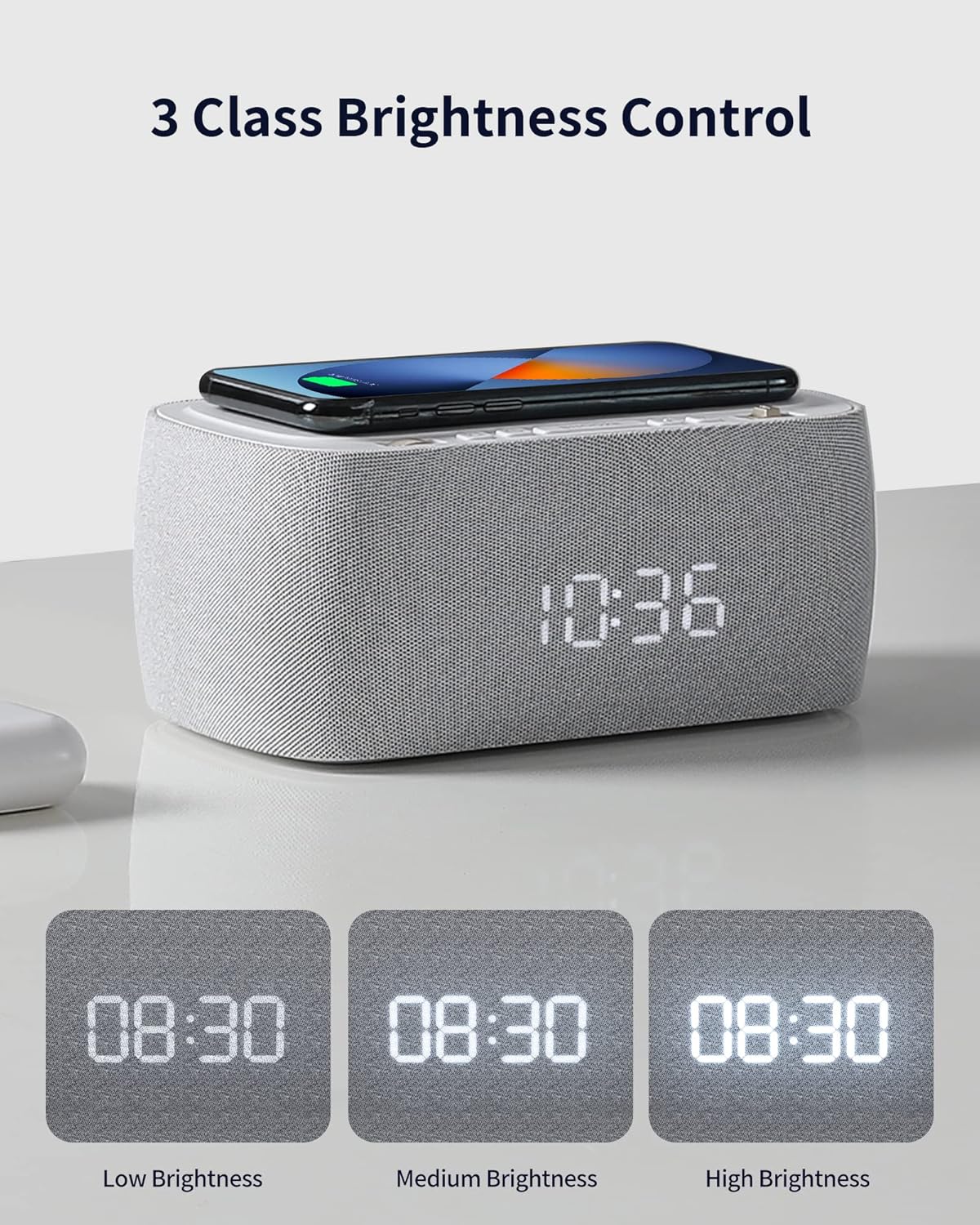 Buy EZVALO Alarm Clock with Wireless Charger,Multifunctional Digital